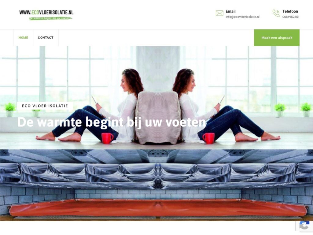 Website van Eco Vloerisolatie in Hilversum